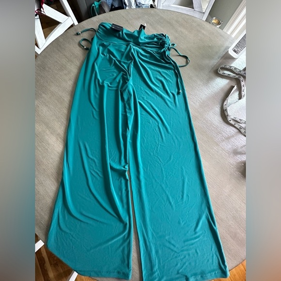 White House black market  wide leg ruched waist small green pants - Picture 12 of 13